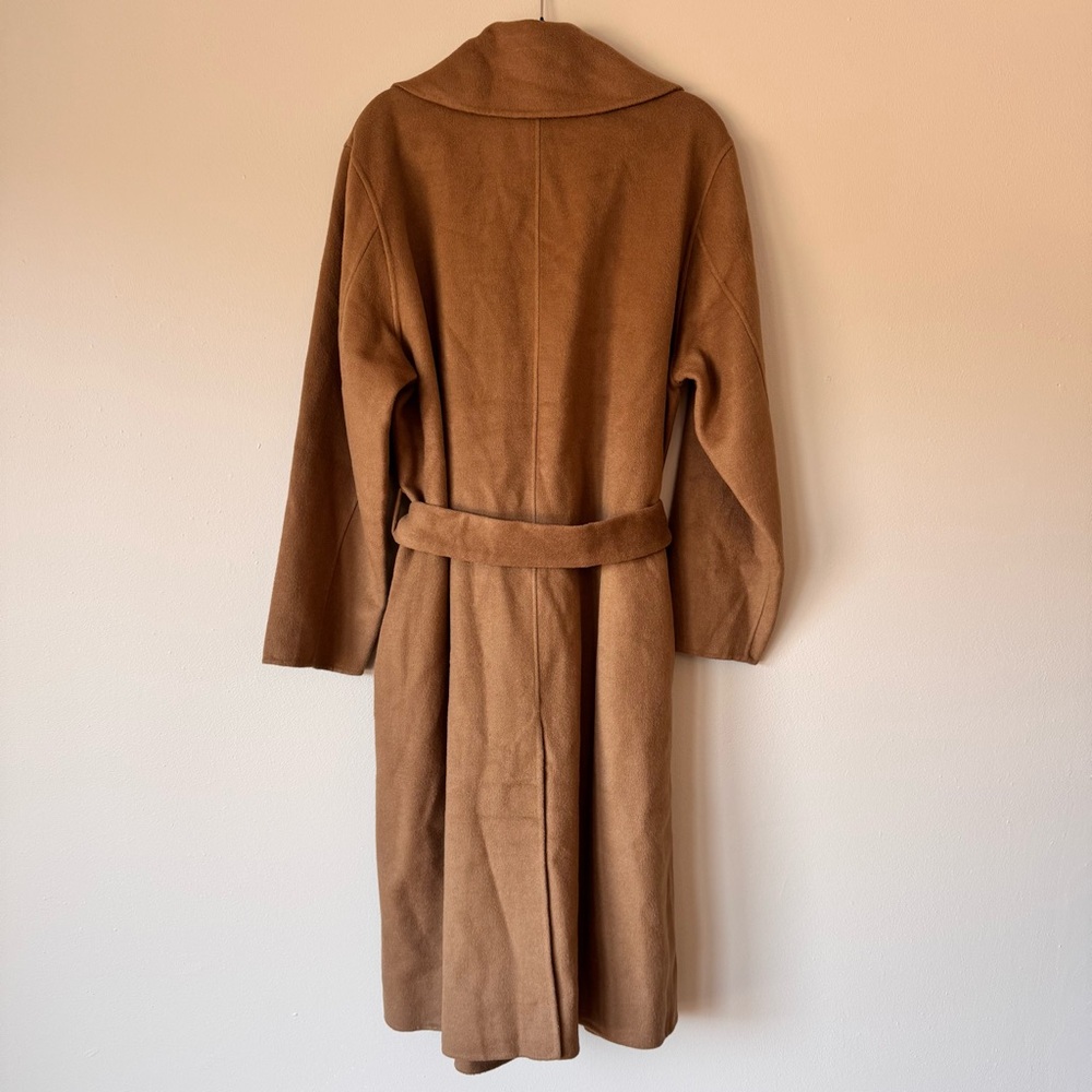 NWT Lauren Ralph Lauren Double-Faced Wool Wrap Coat Honey Tan Belted Size 16 - Picture 3 of 14